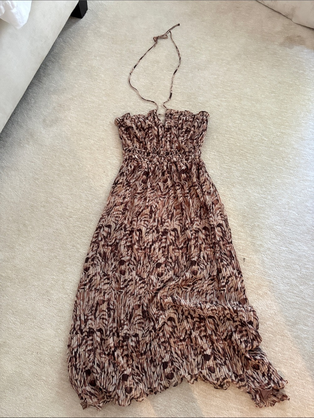 Ramy Brook Brown Multi Halter Maxi Dress